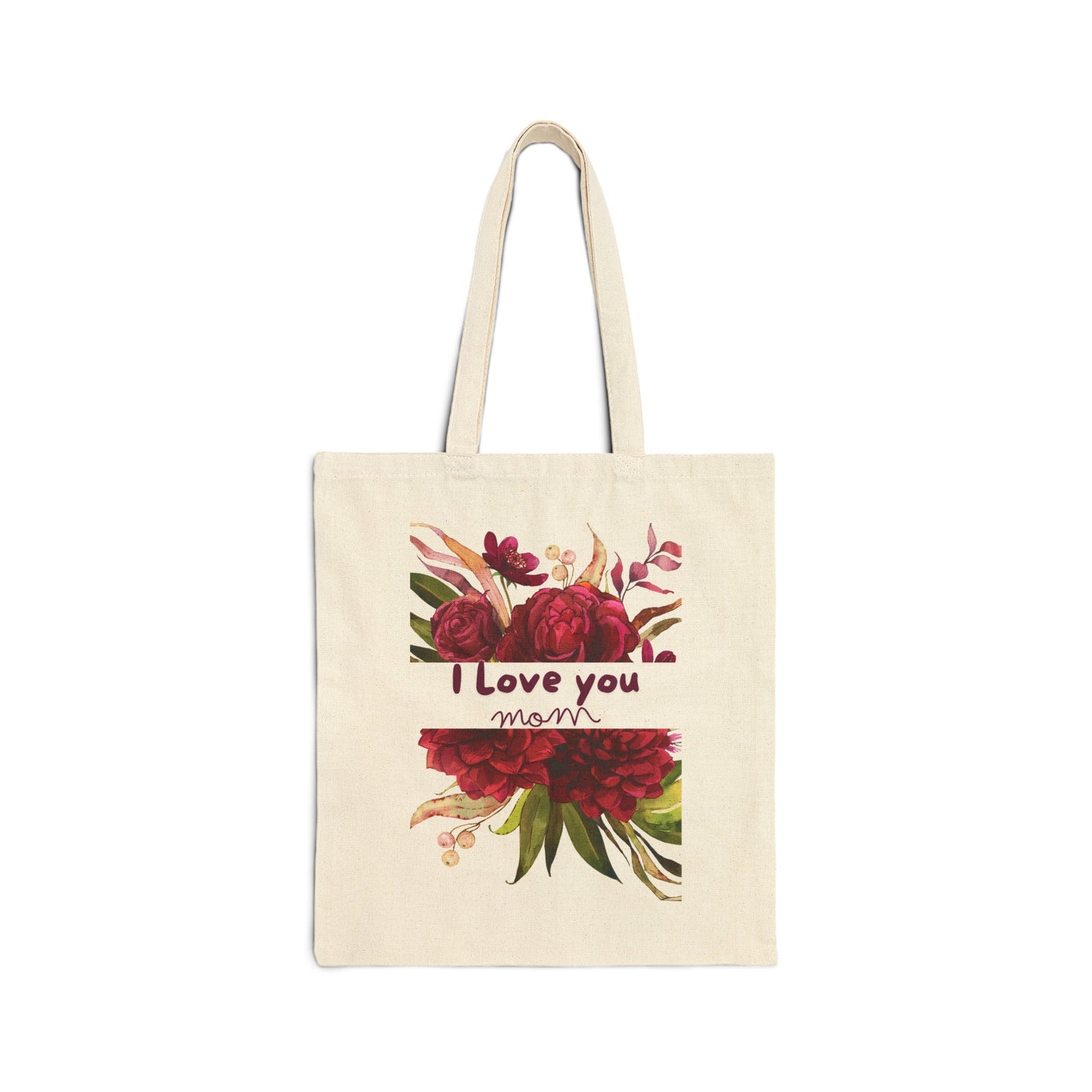 Best Gift for mom! I love You Mom Cotton Canvas Tote Bag