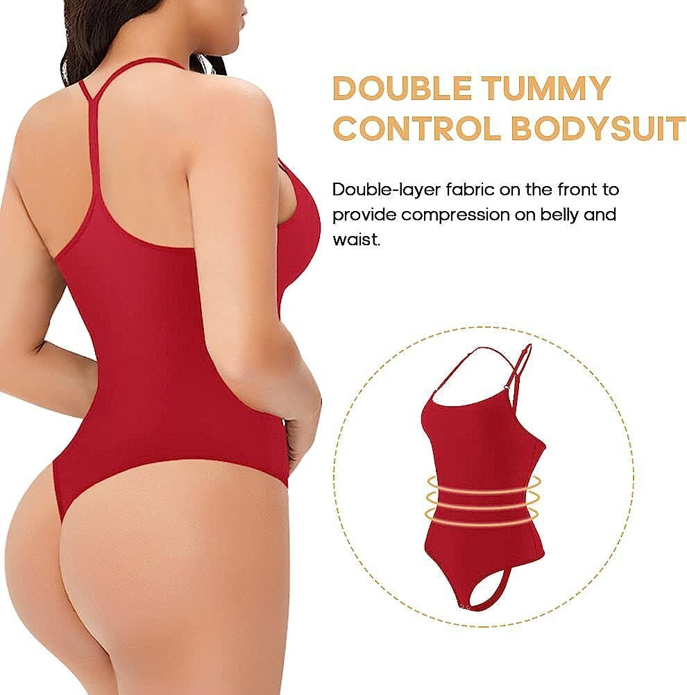 DIVASTORY Shapewear Bodysuit for Women: Tummy Control Sleeveless Tops Seamless T